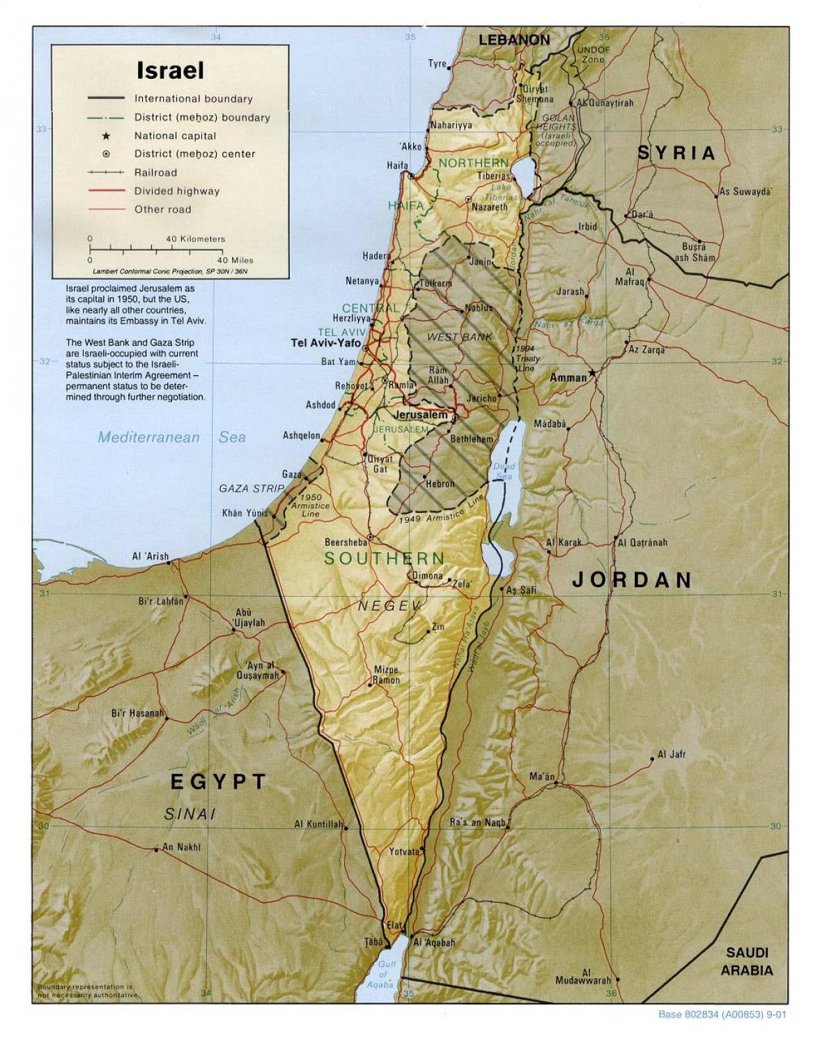 mappa di israele geografia 