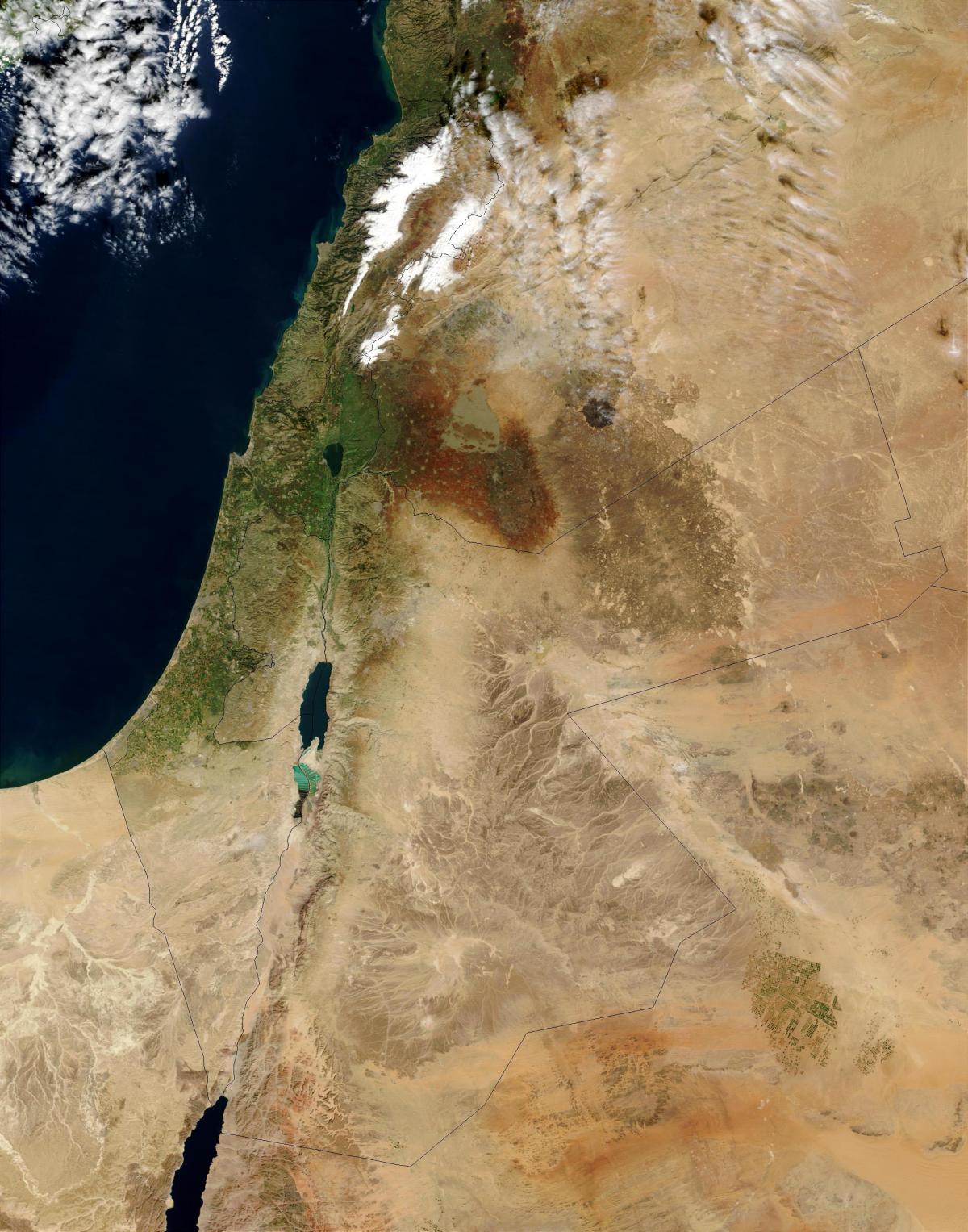 mappa di israele satellitare 