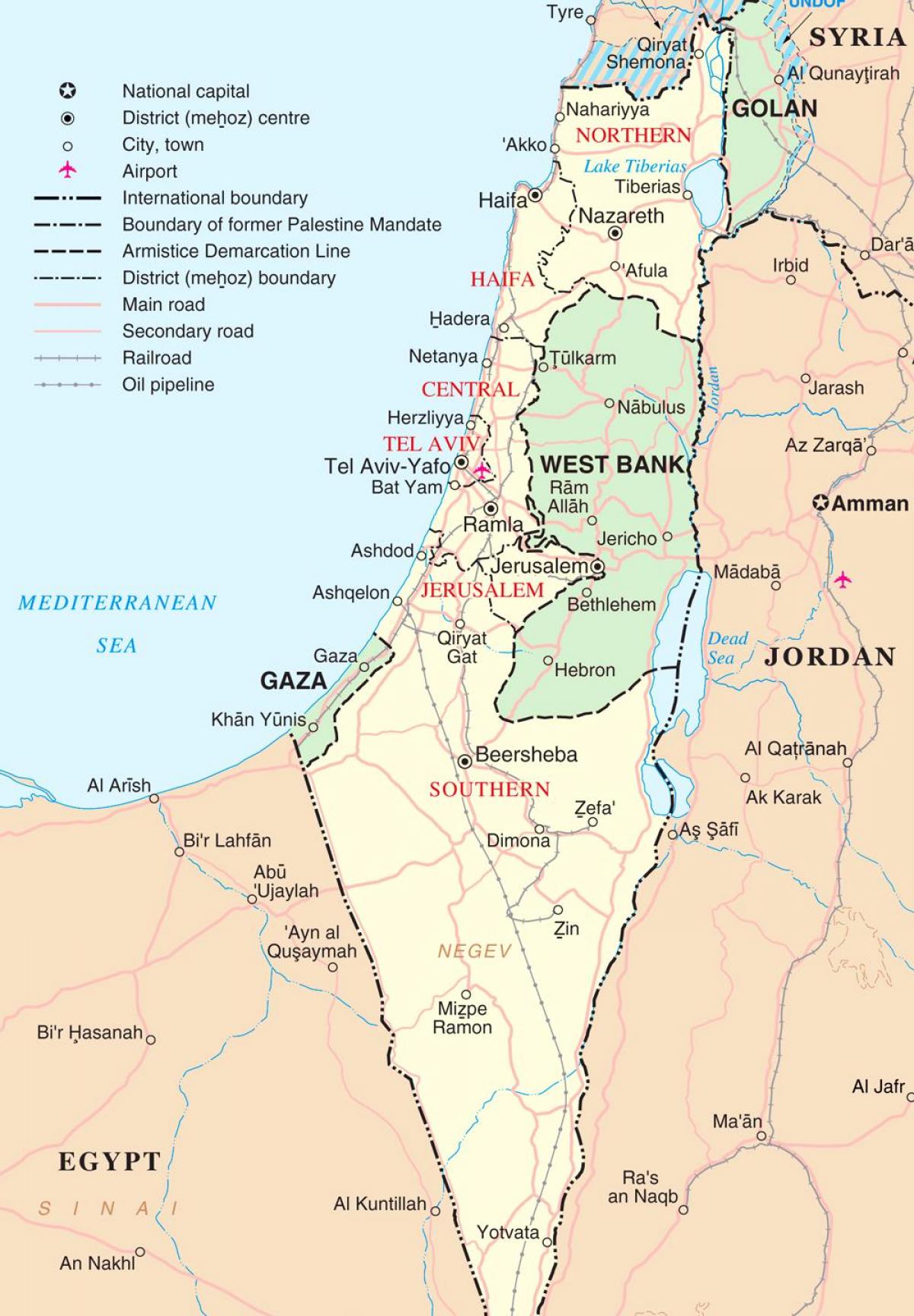 mappa di israele turistiche