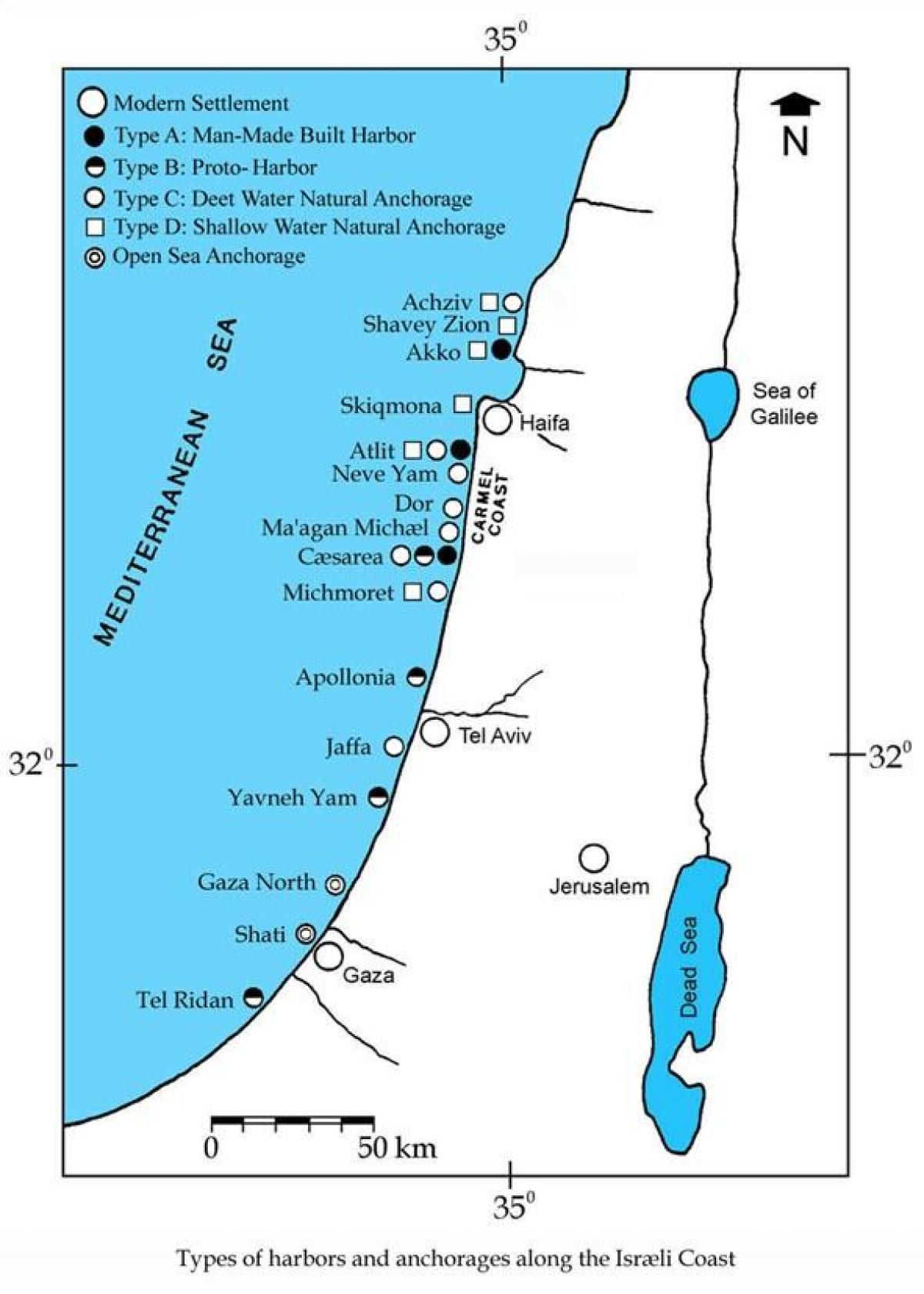 mappa di israele porte