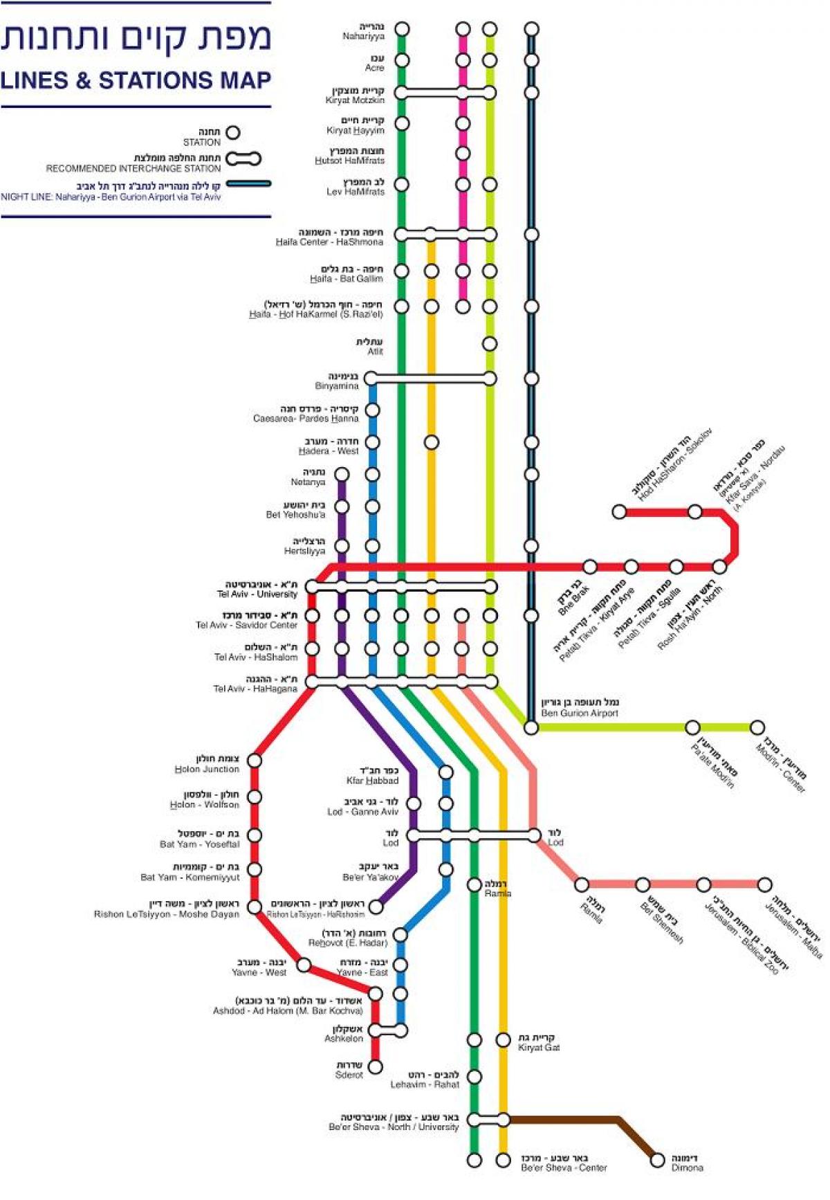 mappa di israele treno