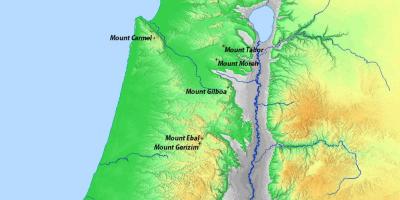 Mappa di israele montagne